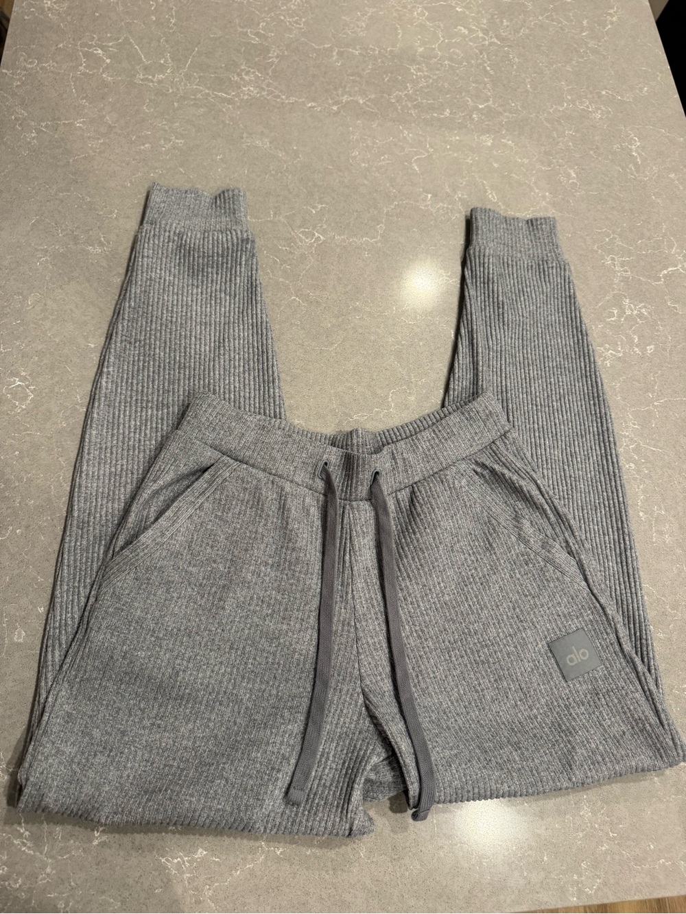 ALO Ribbed Gray Joggers